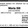 Binder Maria 1903-1986 Todesanzeige